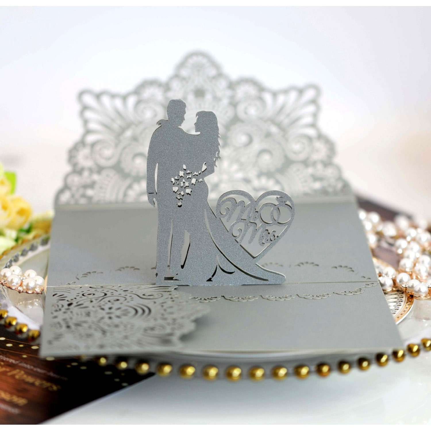 3D Greeting Card  Marriage Invitation Card Laser Card Wholesale